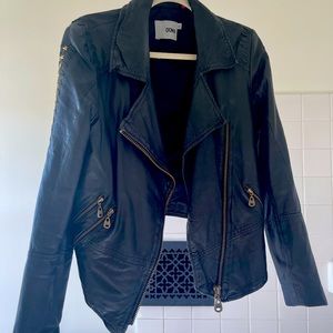 Black leather + gold star leather Doma jacket.